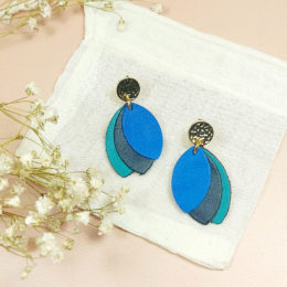 boucles d'oreilles en cuir upcyclé collection "demoiselle"