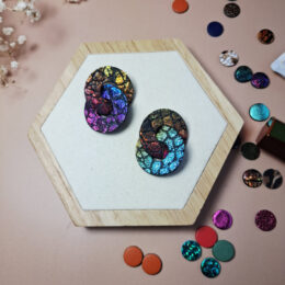 Boucles d'oreilles multicolores géométriques